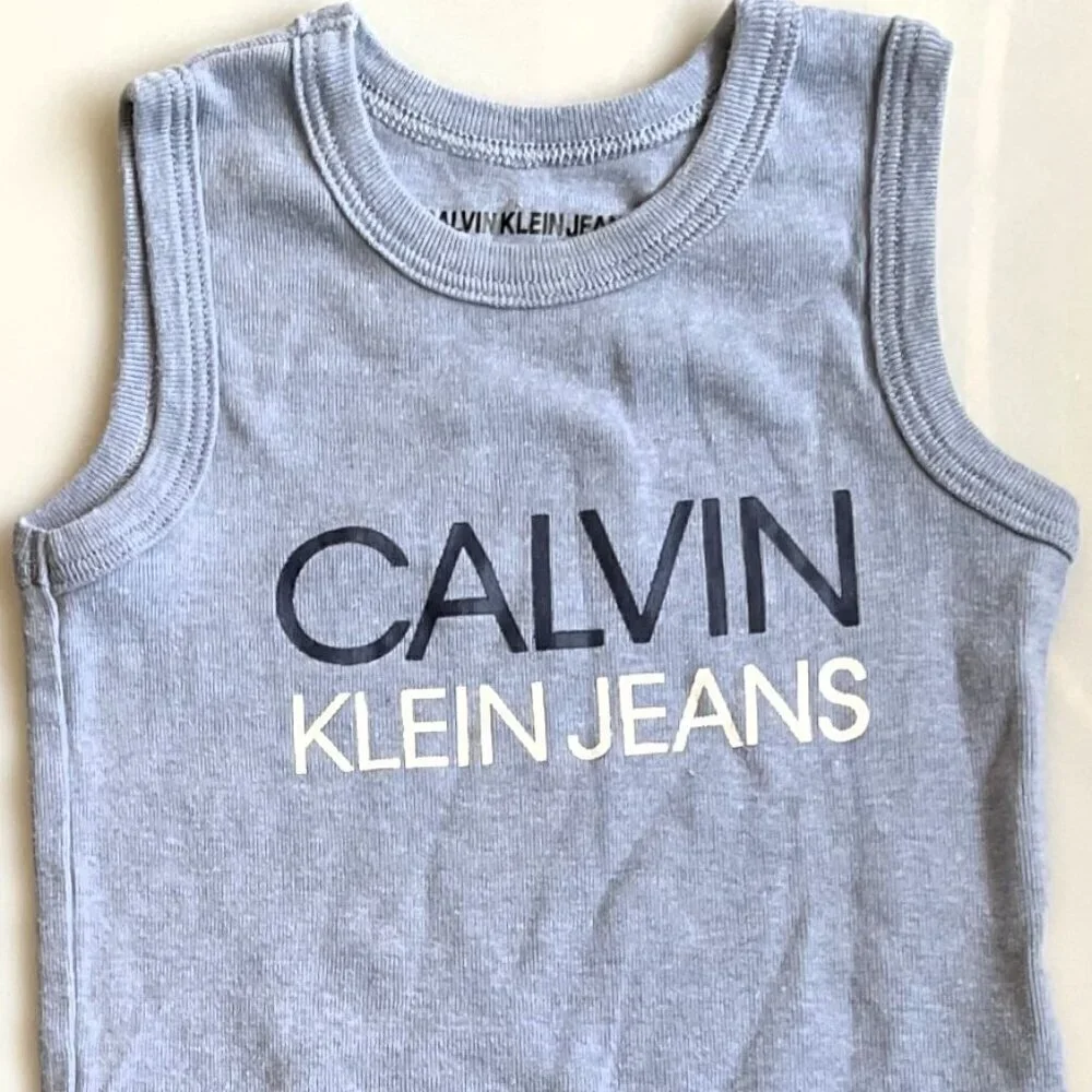 Calvin Klein Jeans Baby Boys Sleeveless Bodysuit Bundle 18M